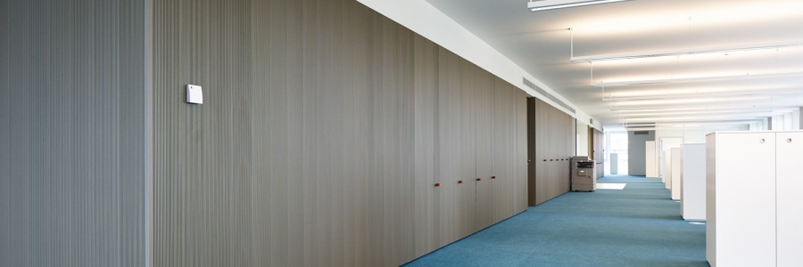 <div>De akoestische panelen worden gebruikt als vaste wanden en muurbekledi..